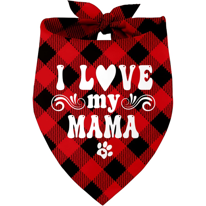 Dog Bandana Scarf - I Love My Mom Dog Bandana,