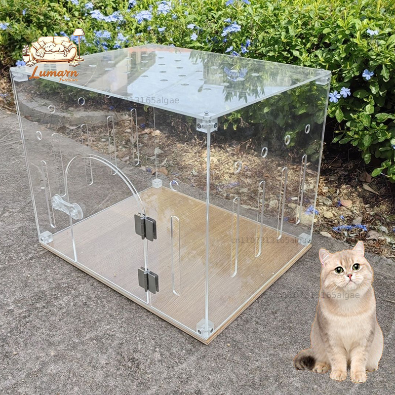 Pet Supplies In Store - Transparent Acrylic Cat Cage Indoor Portable