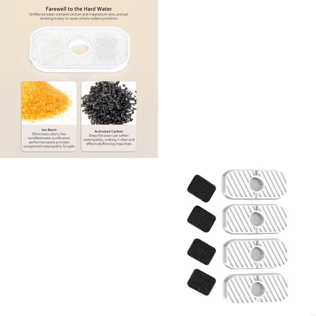 Pet Water Fountain - J1HF Replacement Filters and Sponges for