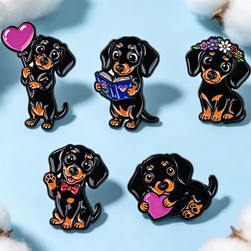 5pcs Cute Dachshund Enamel Pin - Pet Supplies Store review and price