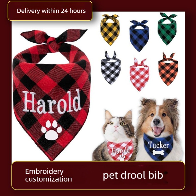 Embroidery Name Dog Bandana Cu - Dog Bandana Scarf review and price