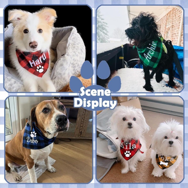 Embroidery Name Dog Bandana Cu - Dog Bandana Scarf review and price