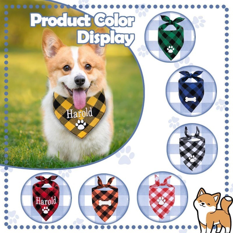Embroidery Name Dog Bandana Cu - Dog Bandana Scarf review and price