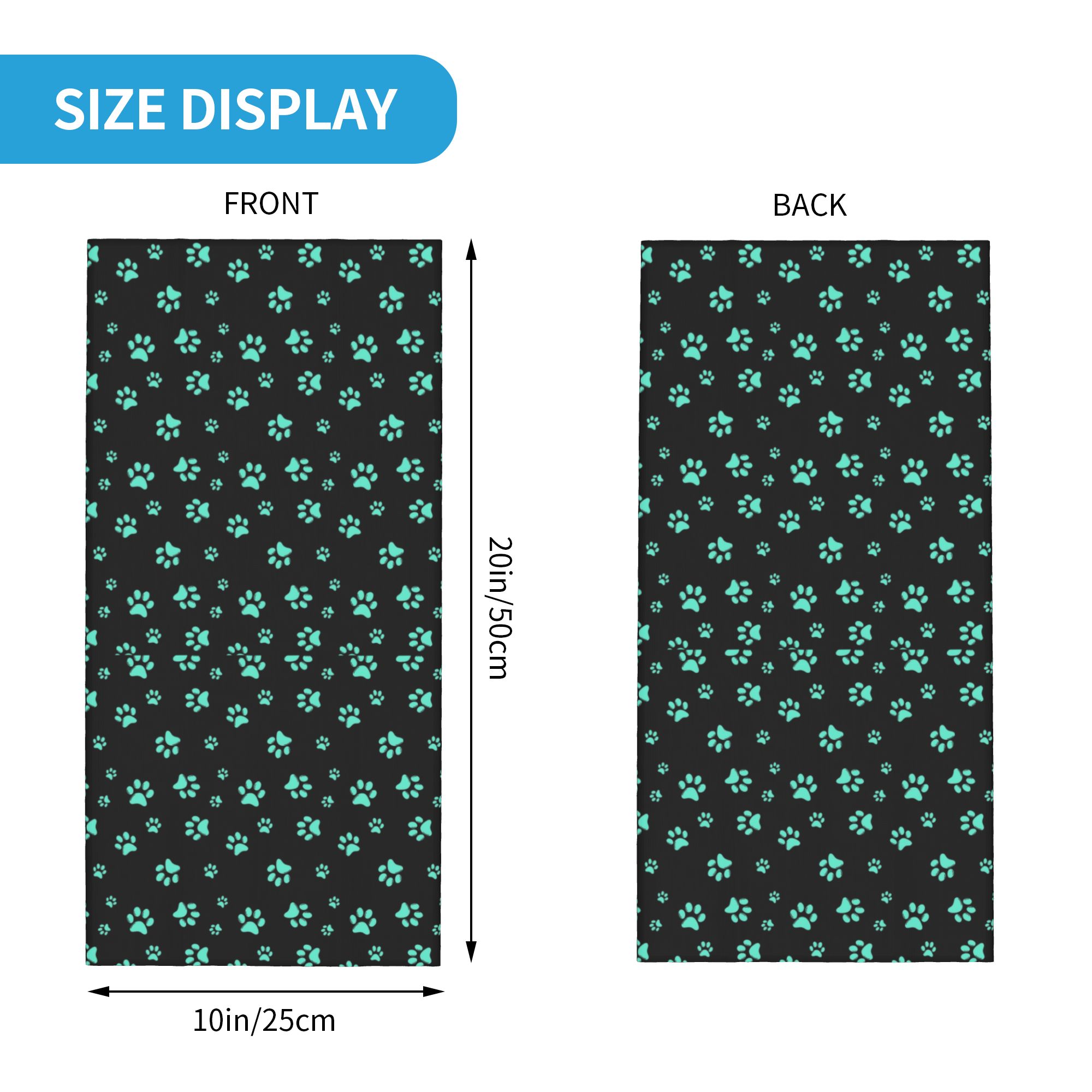 Custom Aqua Dog Paw Print Patt - Dog Bandana Scarf review and price