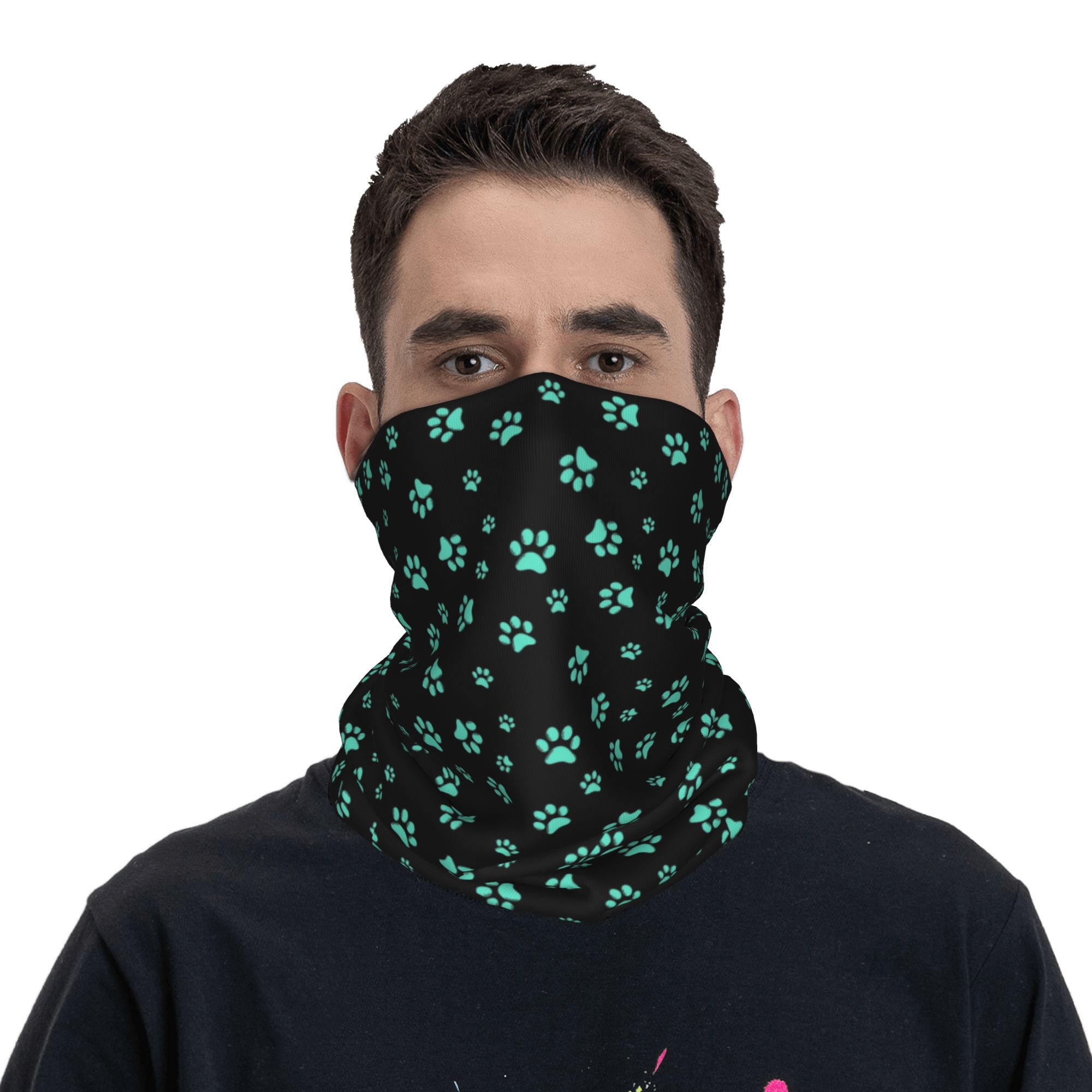 Custom Aqua Dog Paw Print Patt - Dog Bandana Scarf review and price