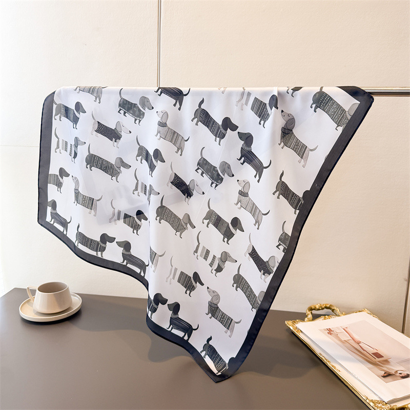 Ladies Cotton Dog Printed Squa - Dog Bandana Scarf review and price