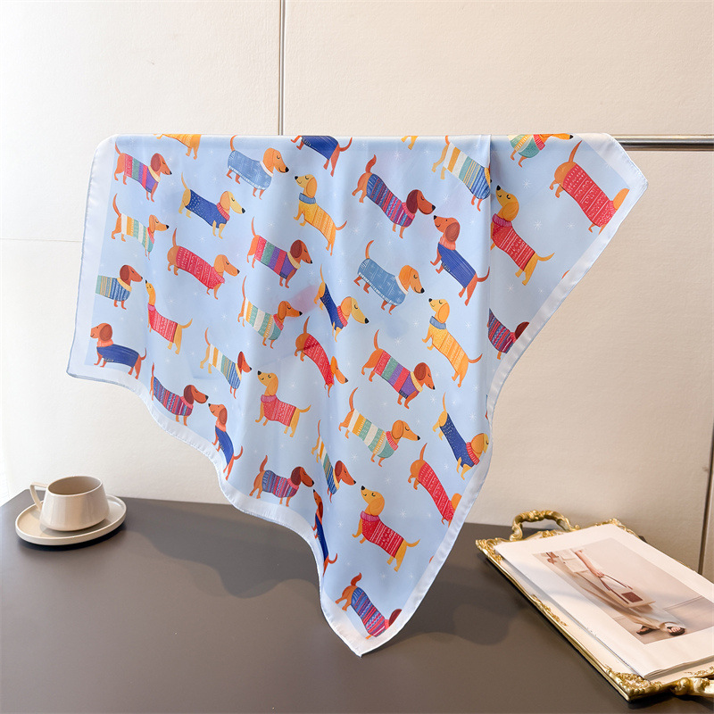 Ladies Cotton Dog Printed Squa - Dog Bandana Scarf review and price
