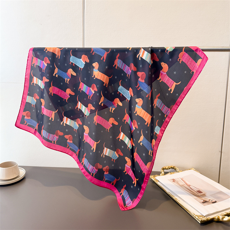 Ladies Cotton Dog Printed Squa - Dog Bandana Scarf review and price