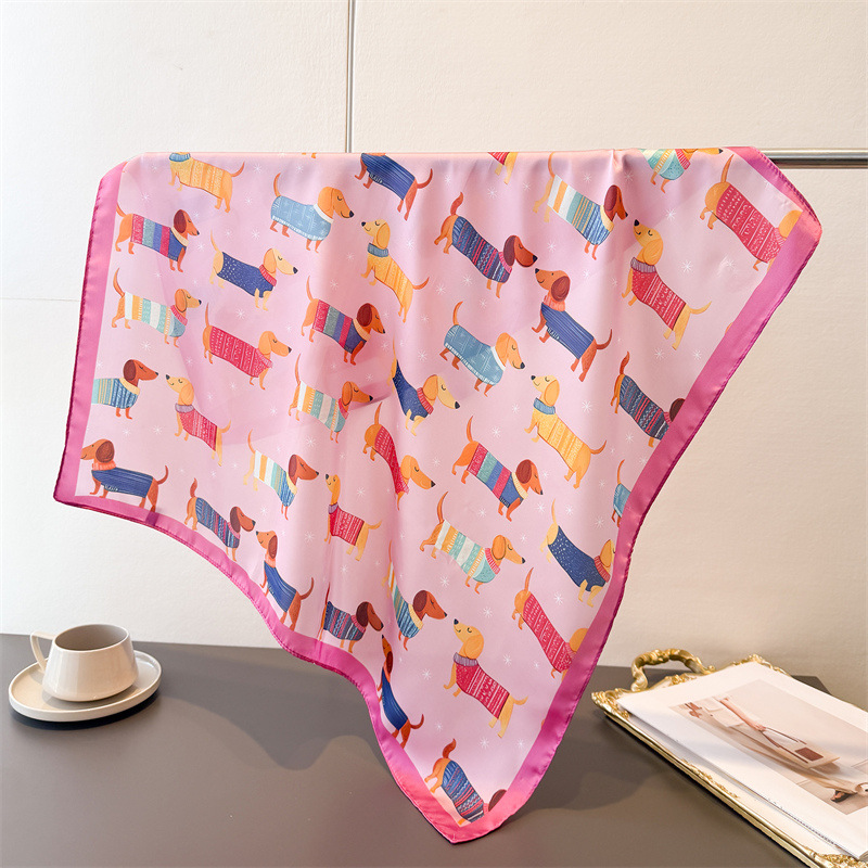 Ladies Cotton Dog Printed Squa - Dog Bandana Scarf review and price
